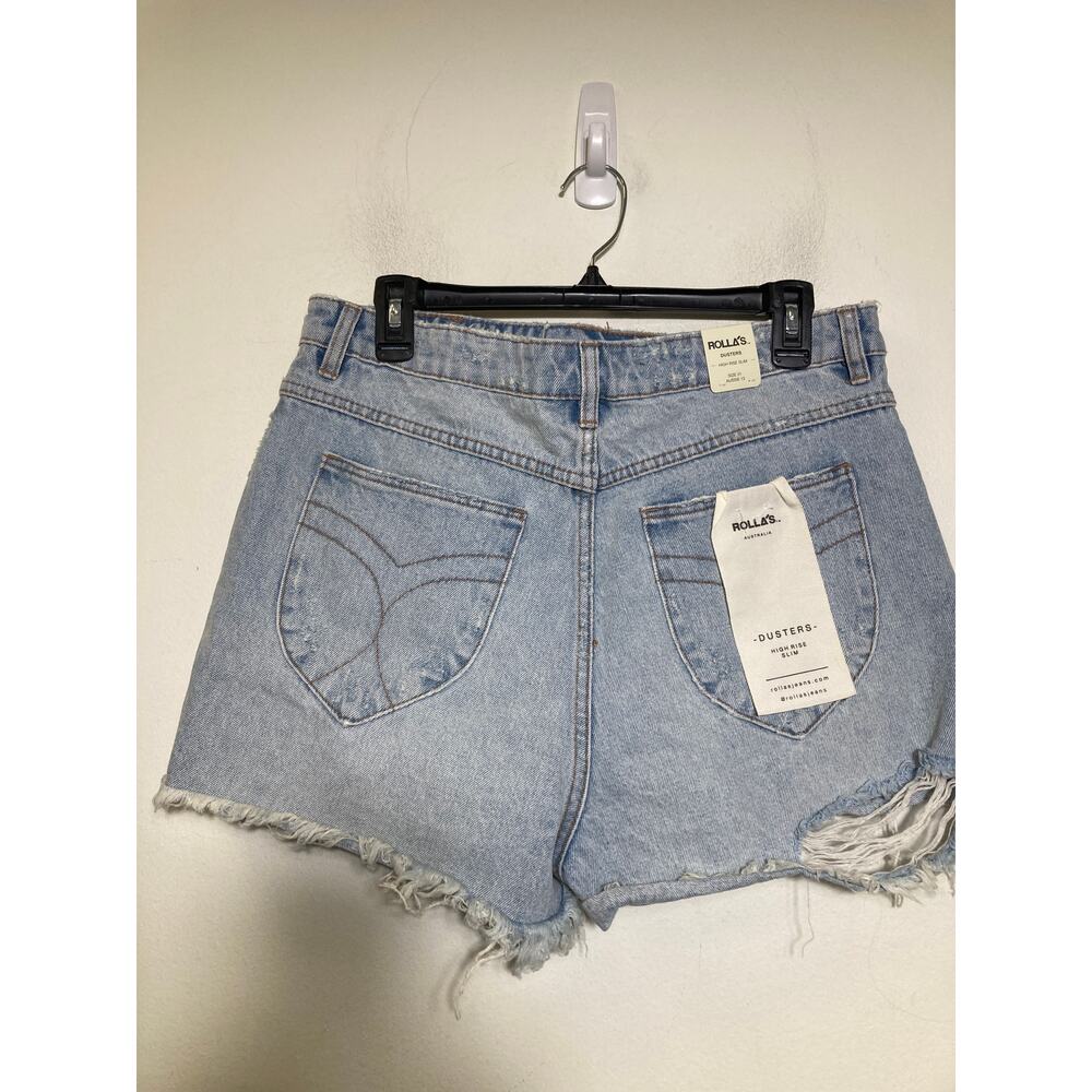 NWT Rolla's Duster Blue Denim High Rise Slim Jean Cutoffs Sz 31 - Picture 2 of 3